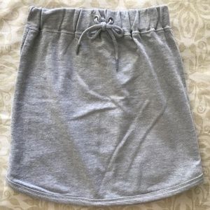 Missguided Drawstring Jersey Gray Mini Skirt